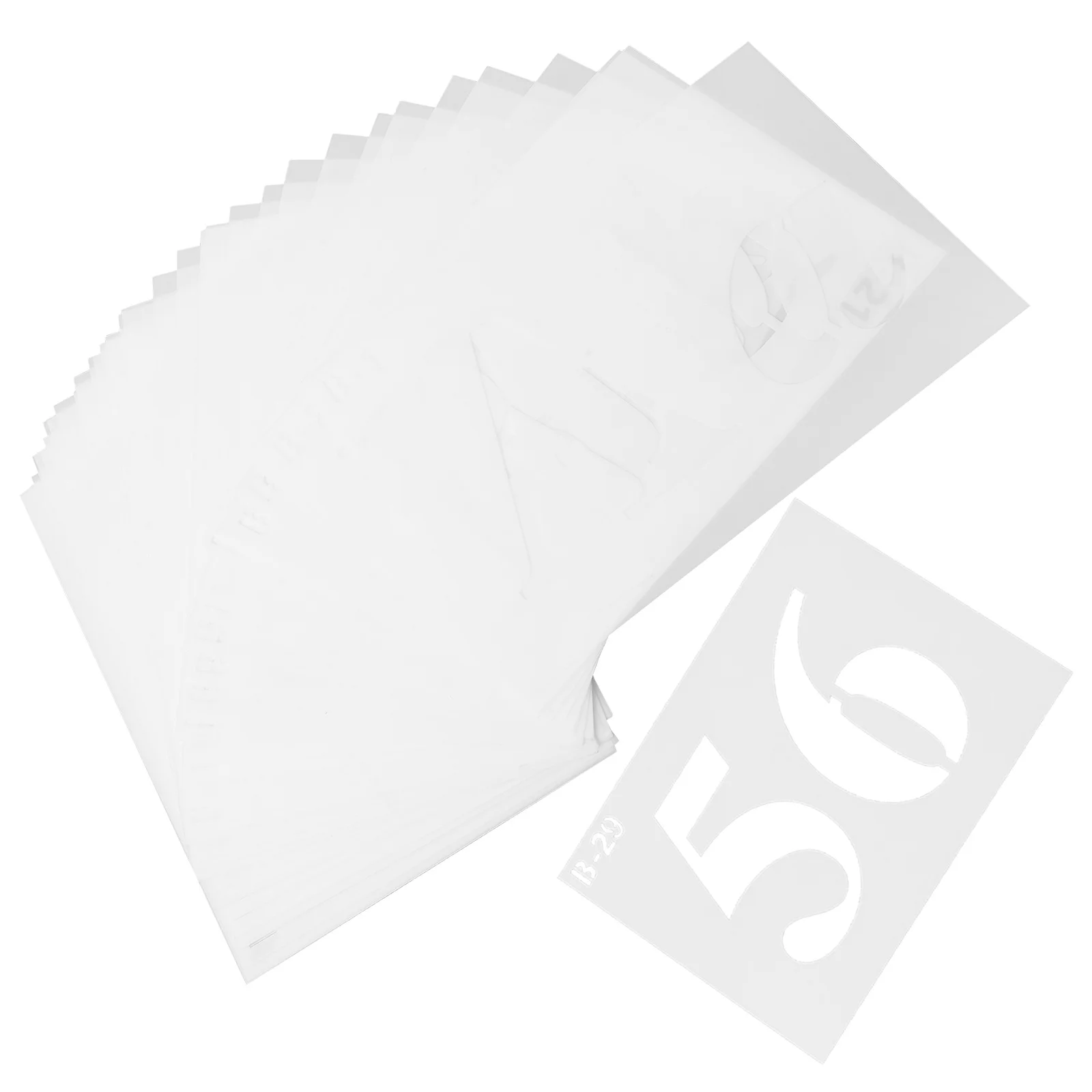 

40pcs Letter Stencils Alphabet Number Template For Diy Graffiti Clothing Bags Hats Reusable A5 Size Plastic Stencil Painting