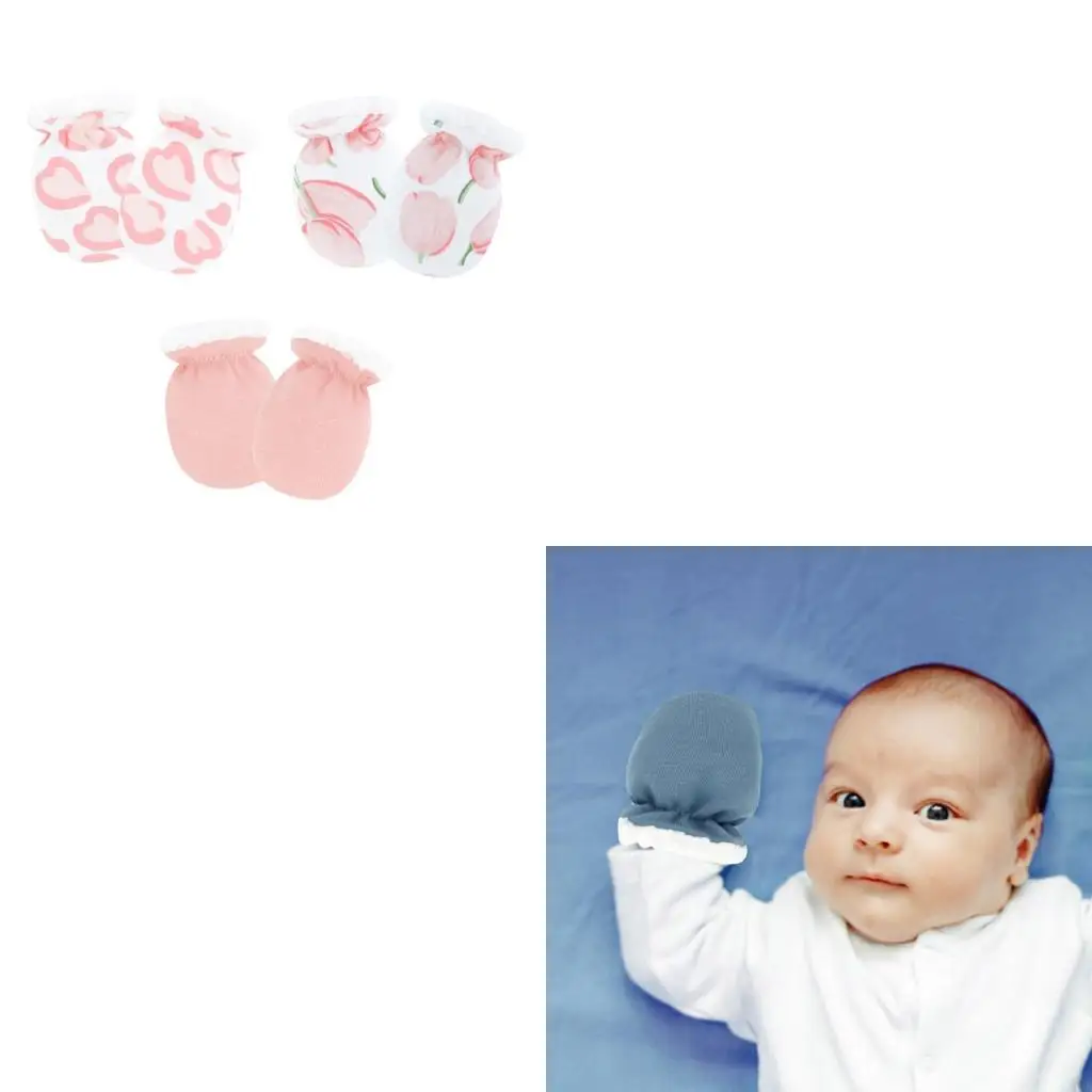 

J2HD набор из 3 пары детских царапин -проверки, мягкие и удобные шерстяные перчатки для ягненка для детей от 0 до 24 месяцев