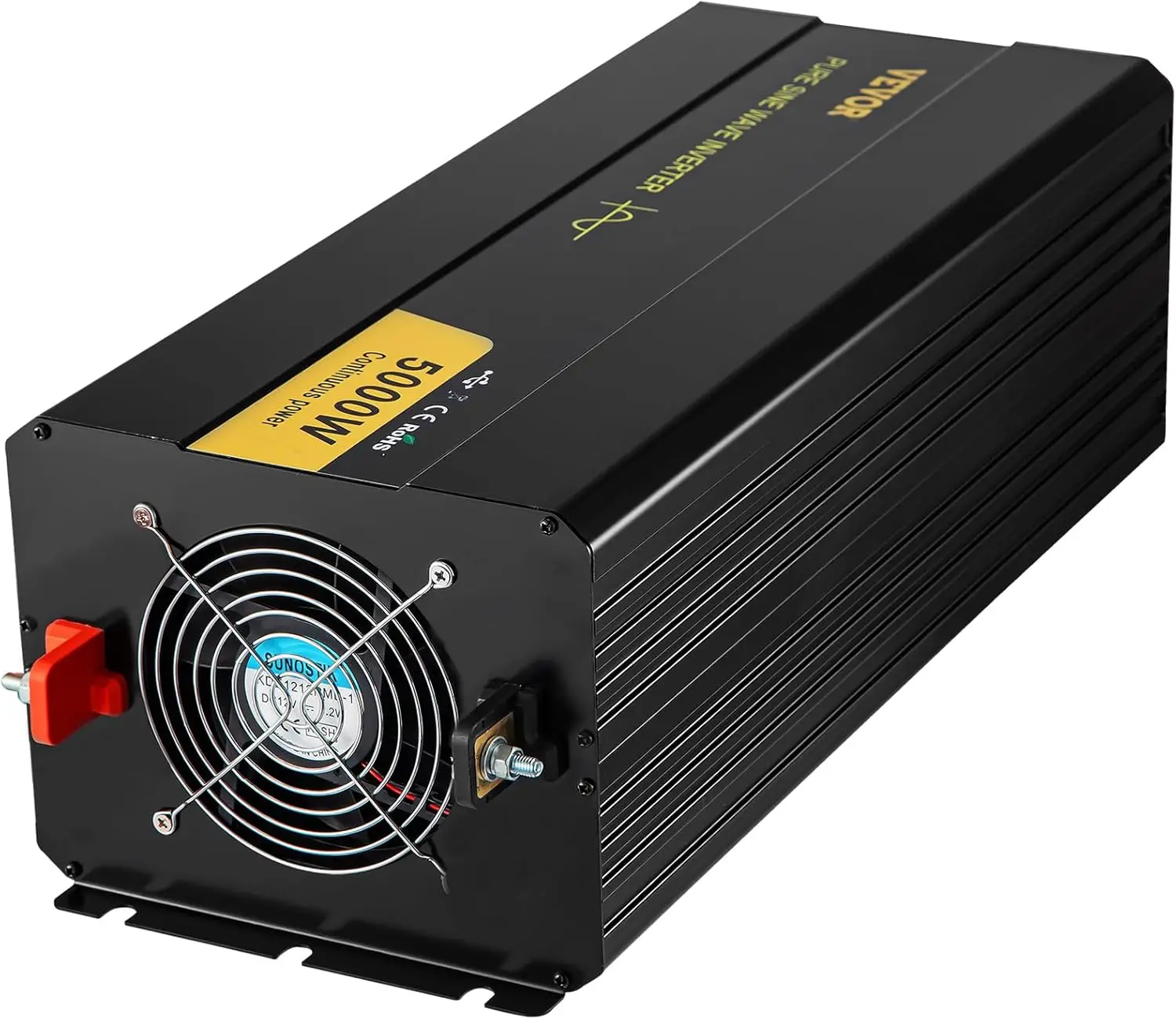 Pure Sine Wave Inverter, 5000 Watt, Power Inverter, DC 12V to AC 120V Car Inverter, with LCD Display, USB Port and Remote