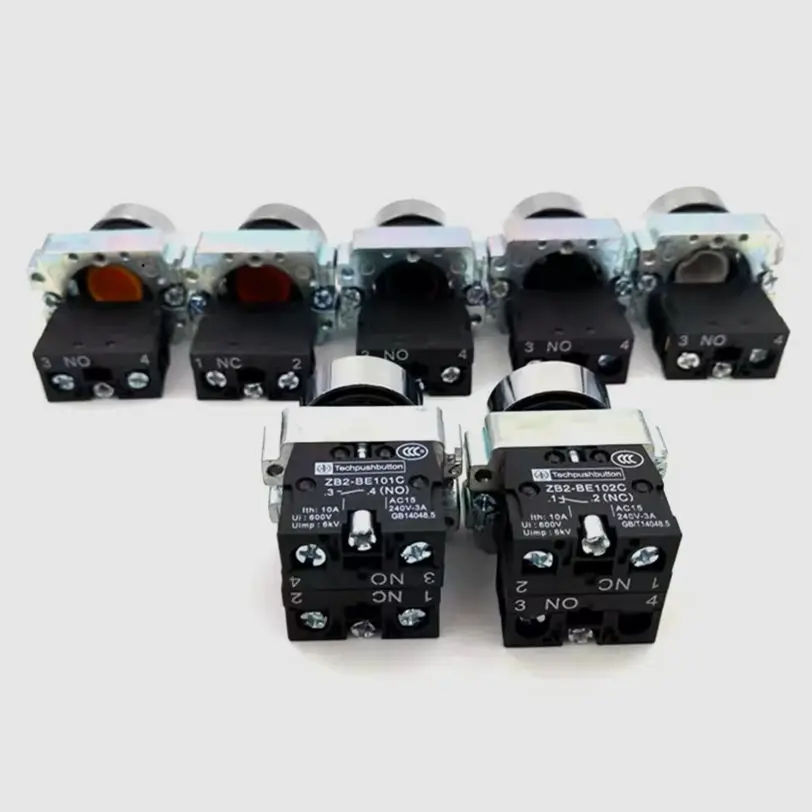 22mm XB2-BA42 NC BA11 BA21 BA31 BA51 NO Mushroom Head Button Switch Self Reset Emergency Stop Knob Key Start Inching Power On