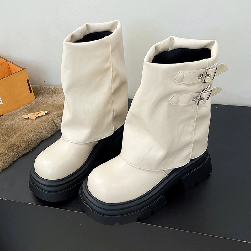 

Женские ботильоны на плоской подошве, модные модельные туфли на платформе, дизайнерские зимние ботинки, 2025 г., повседневные спортивные ботинки, Zapatillas Mujer Chelsea Botas