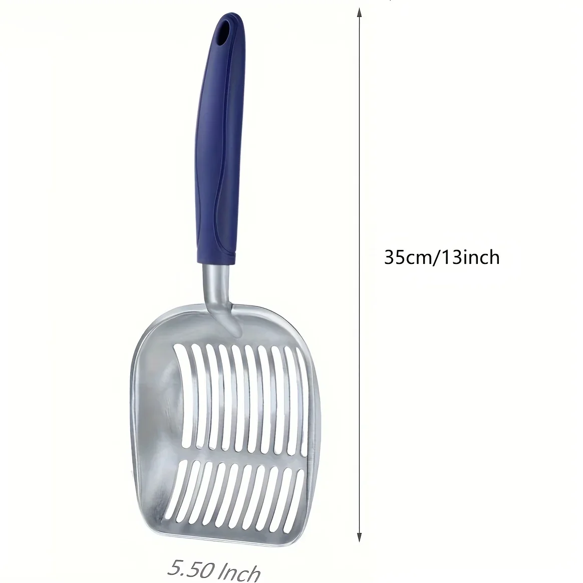 Heavy-Duty Stainless Steel Cat Litter Scoop with Long Handle - Durable Metal Sifter for Easy Cleaning,  Indoor Cat Litter Boxes