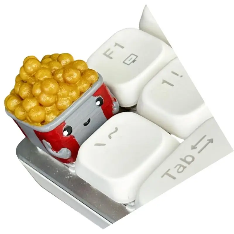 R53C Novelty Themed Resin Keycaps 3D Burger Fries Keycap For Gaming Keyboards