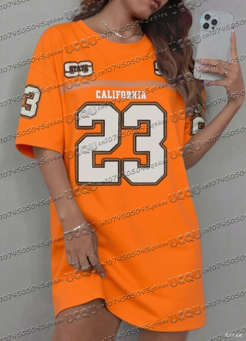 夏の女性の Tシャツドレスプラスサイズカジュアルヒョウカリフォルニア NO.23 プリントレディ半袖プルオーバードレス女性服