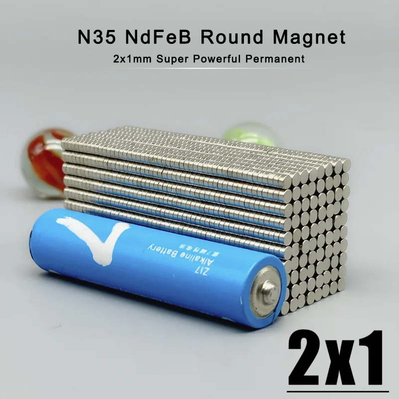 100 ~ 20000Pcs 2x1 קטן עגול מגנט 2*1mm Neodymium חזק מגנטי 2x1mm קבוע NdFeB 2*1 מיני דיסק מגנט
