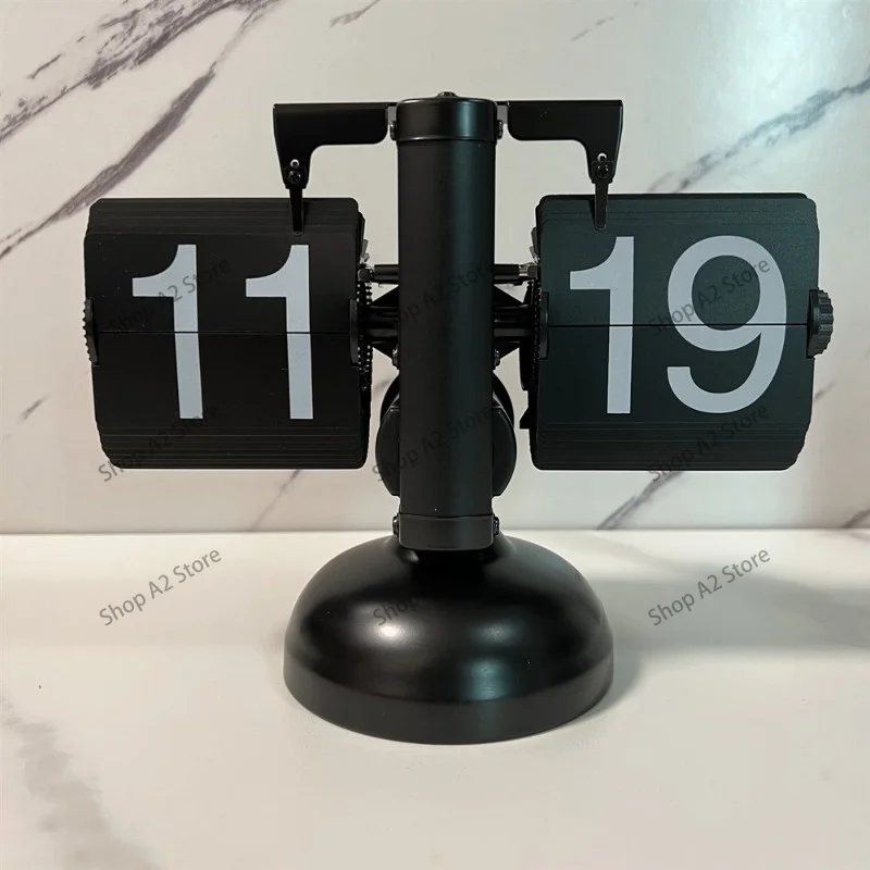 European-style household automatic page turning clock Living room simple desktop clock Mechanical  Table clock
