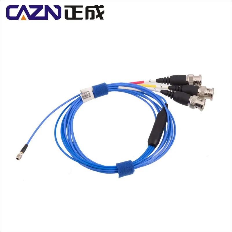 3 meters 8/36 UNF 4Pin triaxial vibration sensor plug to BNC Cable glass sintered CTC PCB 69881