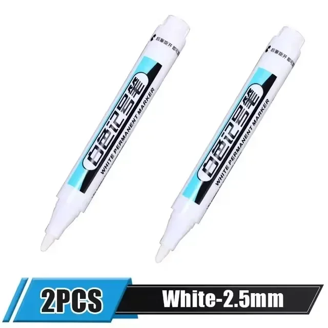 0,7/1,0/2,5 mm weiße Permanentmarker, Farbstifte für Holz, Stein, Kunststoff, Glas, Metall, Leinwand, Keramik, Kunstbedarf