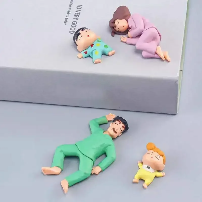 Crayon Shin-Chan Boneca Figura Modelo Toy, Quilt Cover, Dormir Posição, Presentes Ornamentos, Q Version, 4Pcs