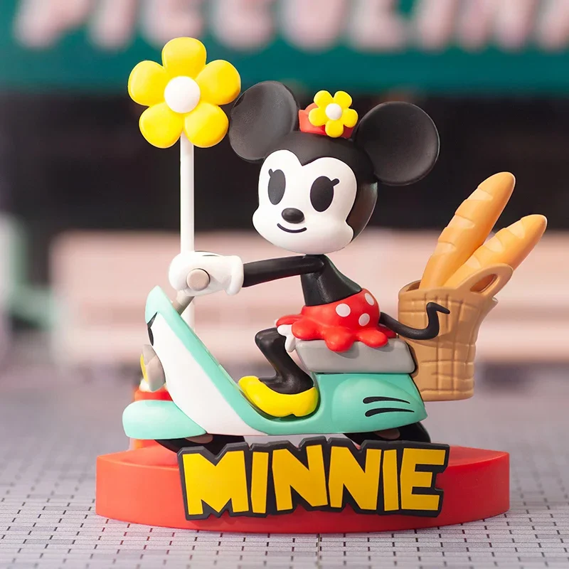 Disney personagens caixa cega mickey e amigos carrossel série bonito caixa mistério kawaii modelo brinquedo para crianças presente do feriado genuíno