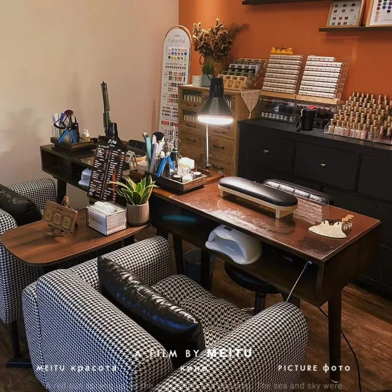 

Design European Nail Table Beauty Salon Manicure Style Nail Desk Equipment Professional Mesas Para Manicuristas Salon Furniture