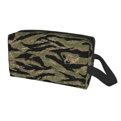 Tiger Stripe Camo Makeup Bag Women Travel Cosmetic Organizer Fashion Military Tactical Camouflage Storage Toiletry Bags