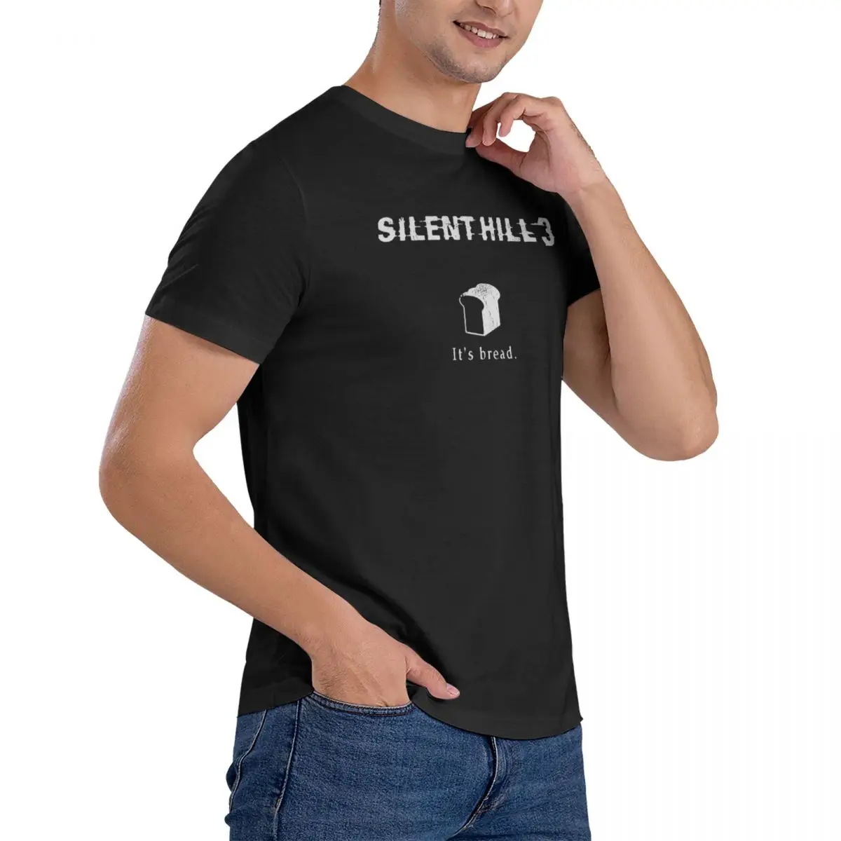 Crazy It's Bread Silent Hill 3 T-Shirt for Men O Neck Cotton T Shirt Short Sleeve Tees Big Size Tops image 4