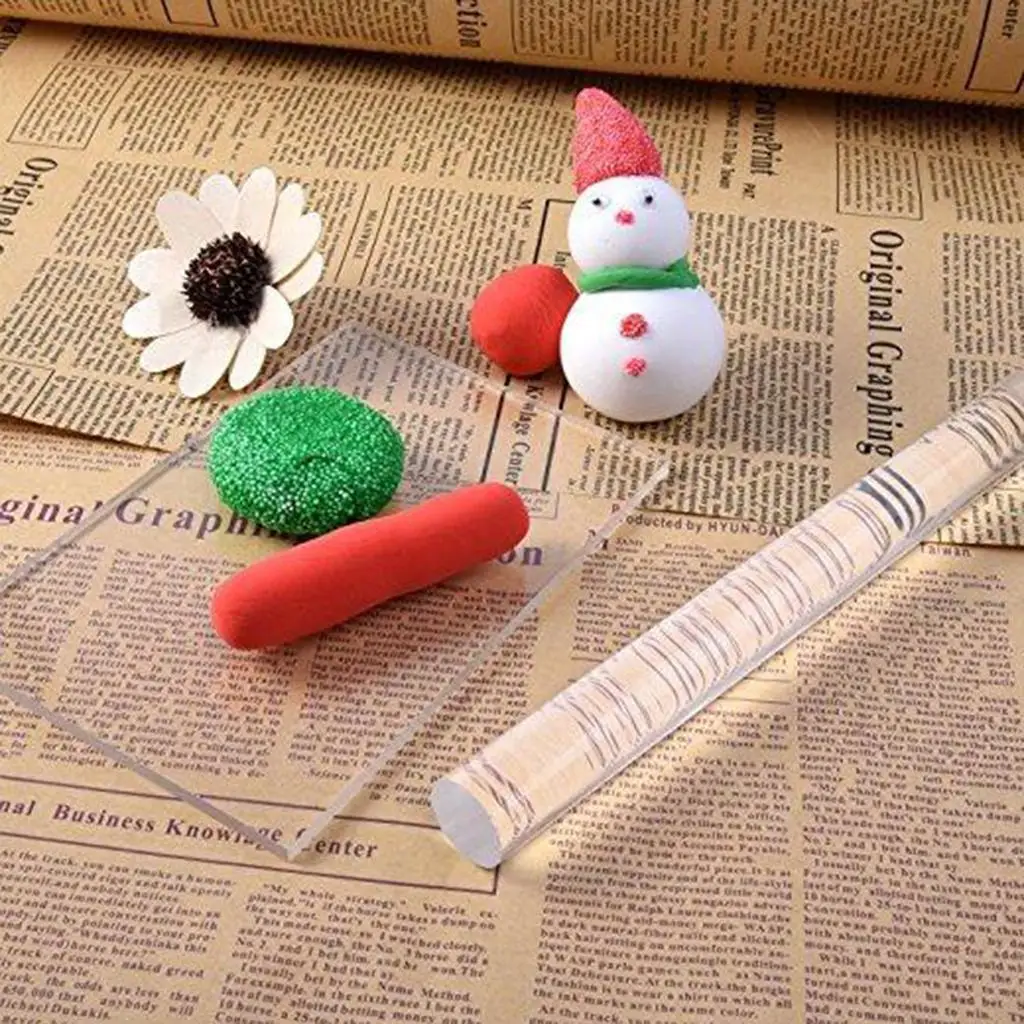 Acrylic Clay Roller Bar Modelling Tools Texture Roller for Ceramic Beads and Pottery Crafting