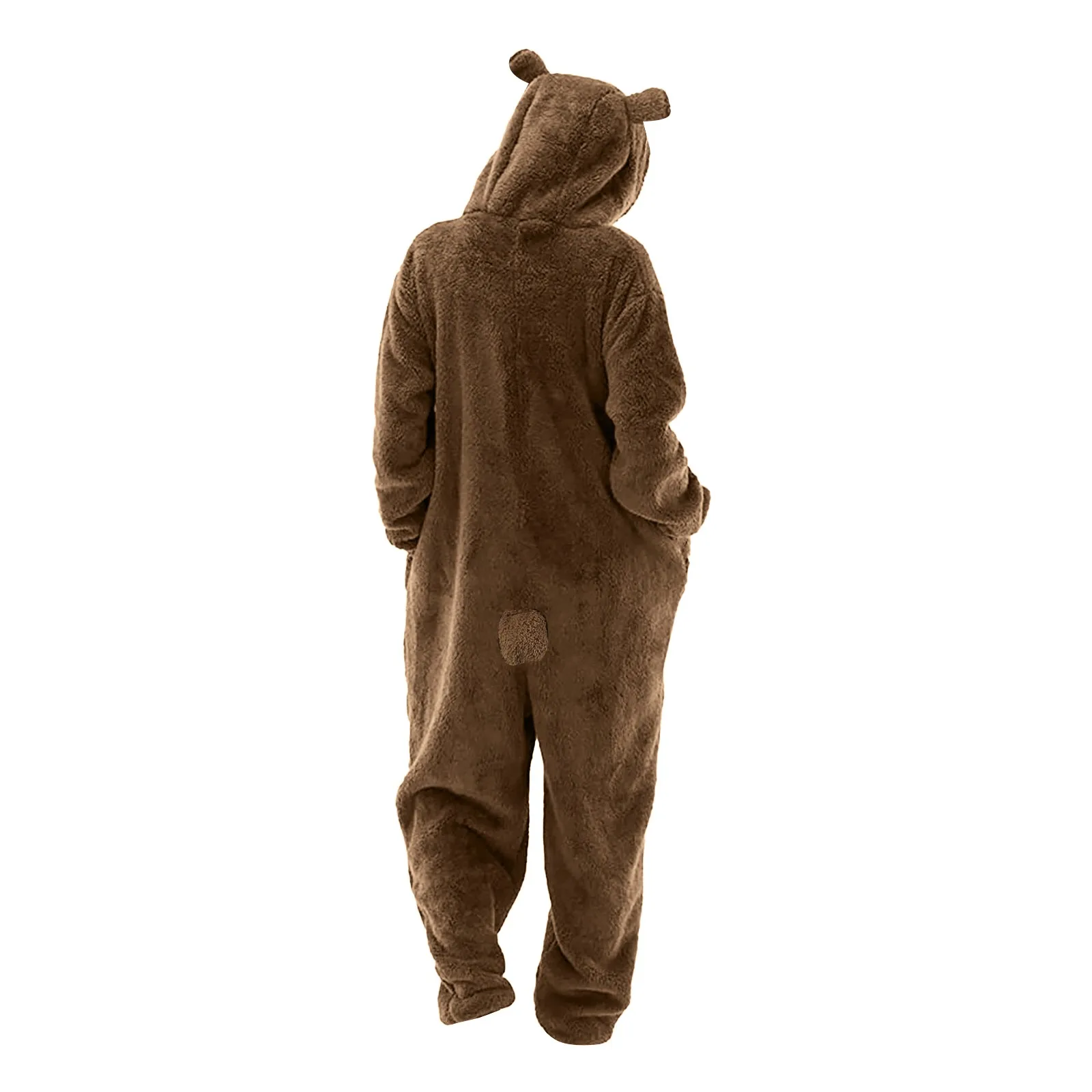 Fleece Onesies For Adults Men Women One-Piece Pajamas Fancy Cartoon Animal Cosplay Costume Party Bear Jumpsuit One Piece Romper