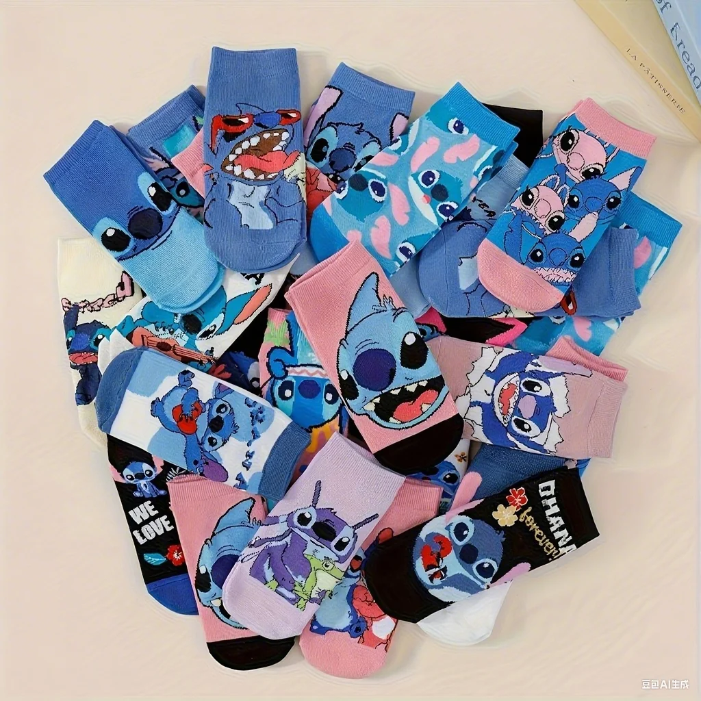 

5/10 двойные четыре сезона нейтральные модные милые аниме мультфильм Диснея стежка универсальные мягкие и повседневные дышащие прямые носки