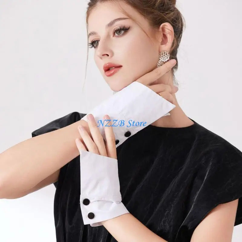 T21F أصفاد المعصم غير النظامية الأكمام المزخرفة بأكمام فو ، ملحق ذراع ، ملابس الأعمال اليومية وبدلة الأحداث التجارية #1