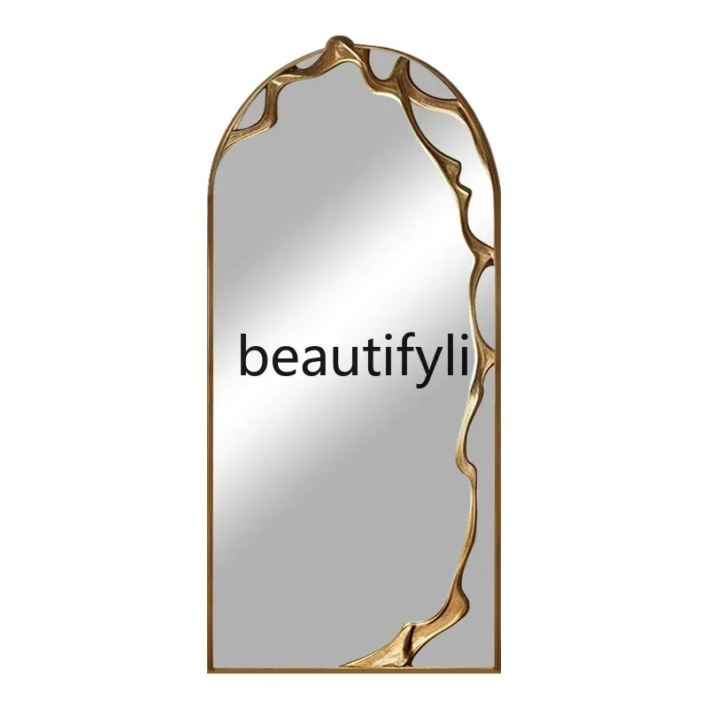 

ss8350 French full-length mirror retro home full-body wall-mounted fitting mirror light luxury bedroom European floor-to-ceiling