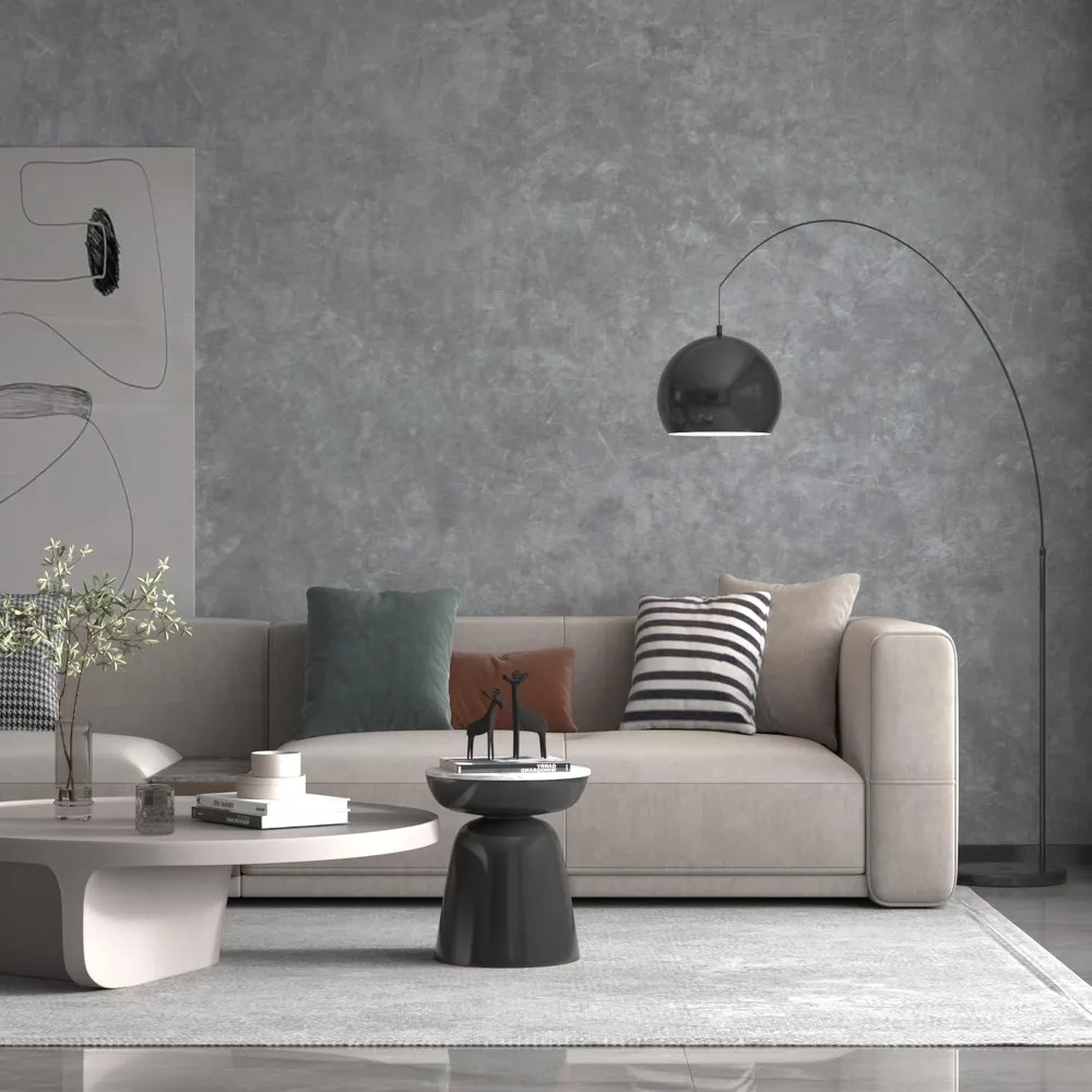 ورق جدران قابل للتقشير واللصق من الخرسانة باللون الرمادي الفاتح مقاوم للماء، سميك ومتين للتصميم الداخلي الحديث #2