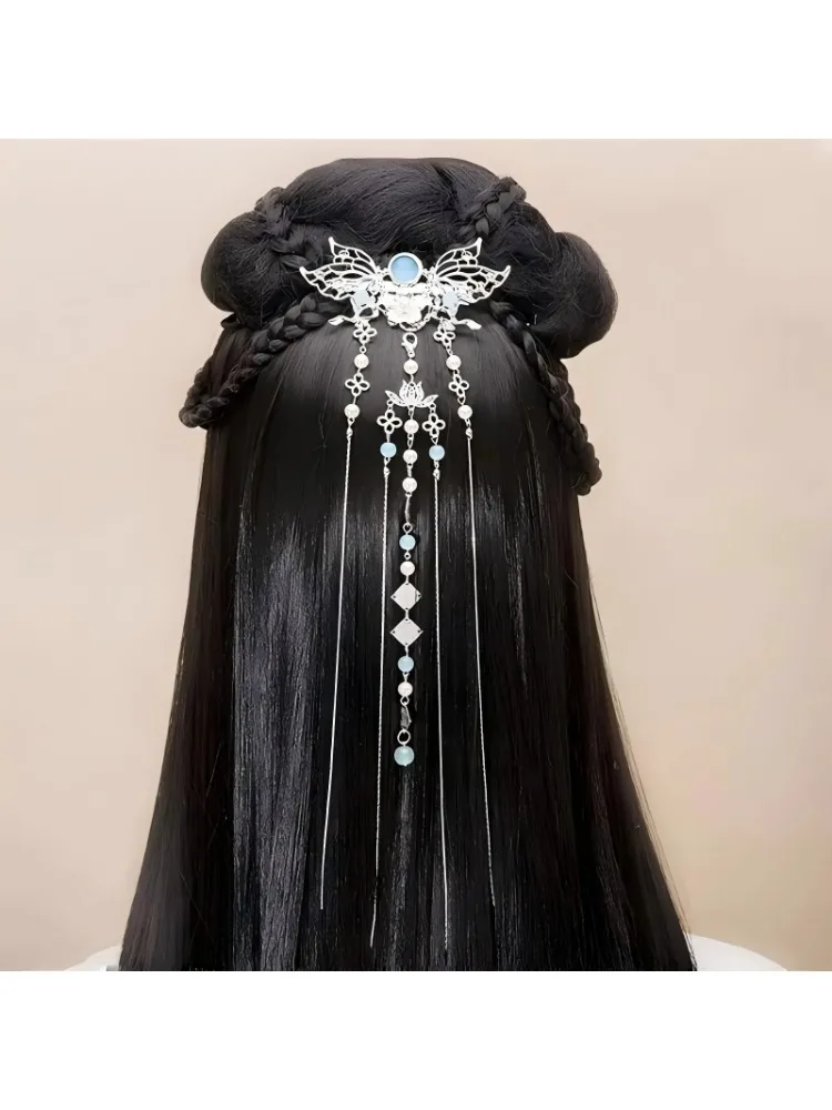 الموضة الصينية نمط شرابة الشعر عصا فراشة شرابة مشبك شعر التجمع اليومي ارتداء المرأة مجوهرات إبرة الشعر