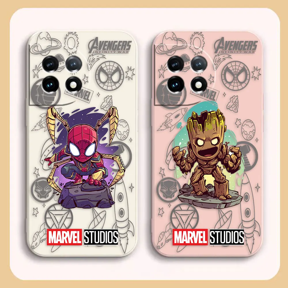 Case For Oneplus 5 5T 6 6T 9 9R 8 8T 7 7T ACE 2V NORD 2 3 Lite Pro Case Cover Funda Cqoue Shell Marvel Cartoon Groot SpiderMan