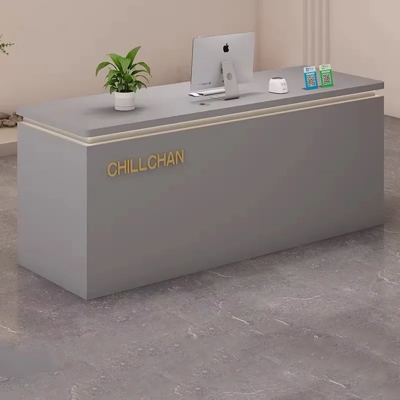 

Desks Decorations LuxuryModern Reception Display Reception Desks Checkout Counter Mostrador Negocio Commercial Furniture