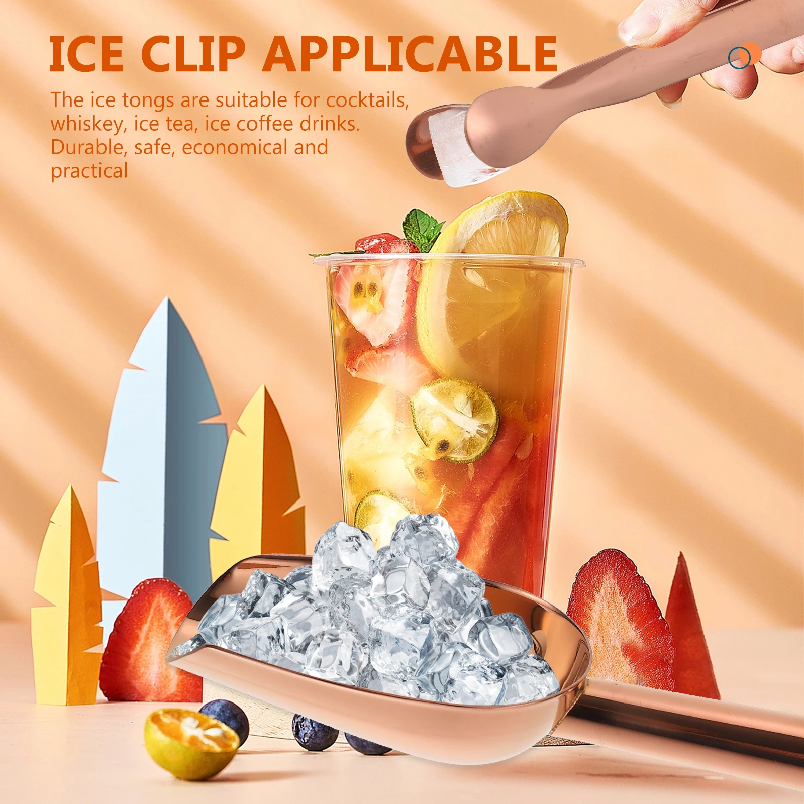 

Набор лопаток для льда, золотые щипцы для льда из нержавеющей стали 304, совок для еды для коктейлей, виски, чая, кофе, сервировки, ресторана, кухни