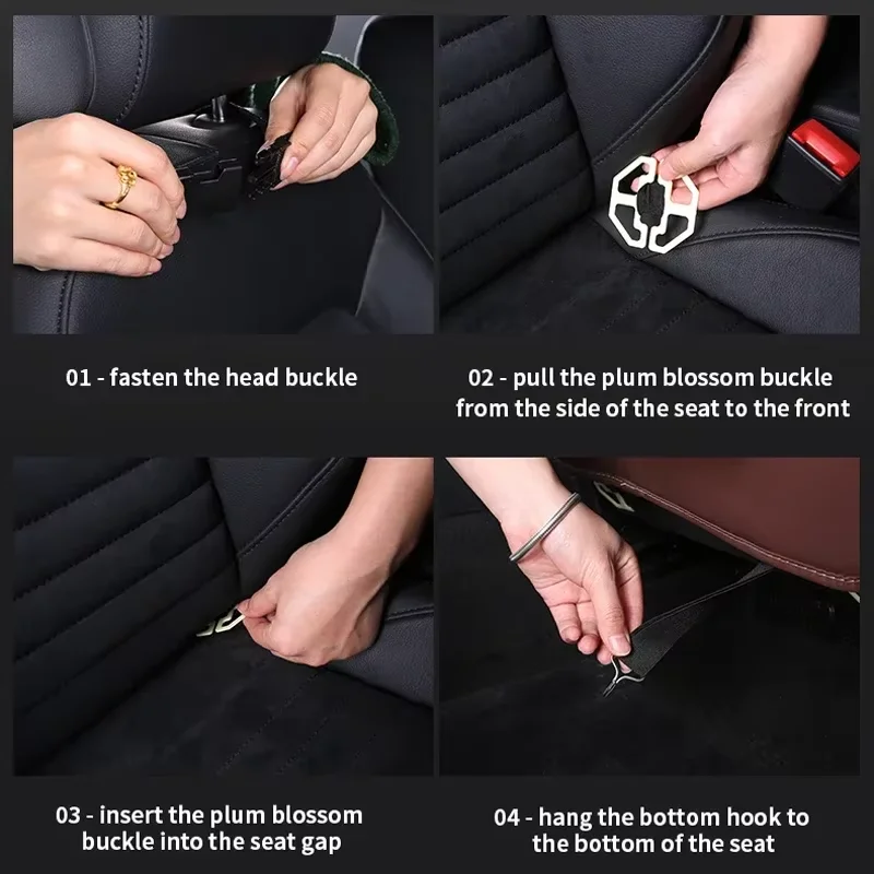 Auto-Rücksitz-Organizer, Aufbewahrungstasche mit faltbarem Tischtablett, Tablet-Halter, Taschentuchbox – Detail 6