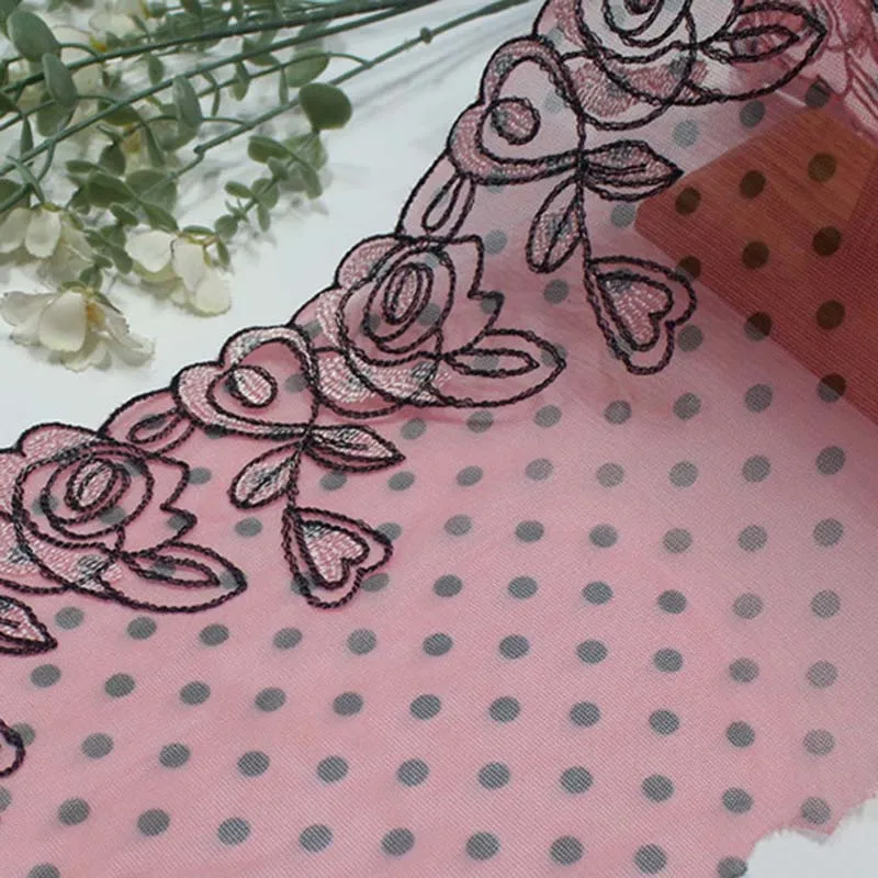 

30 ярдов розовая вышитая кружевная бейка для шитья нижнего белья, рукоделия, ткань для одежды, аксессуары для одежды Bjd