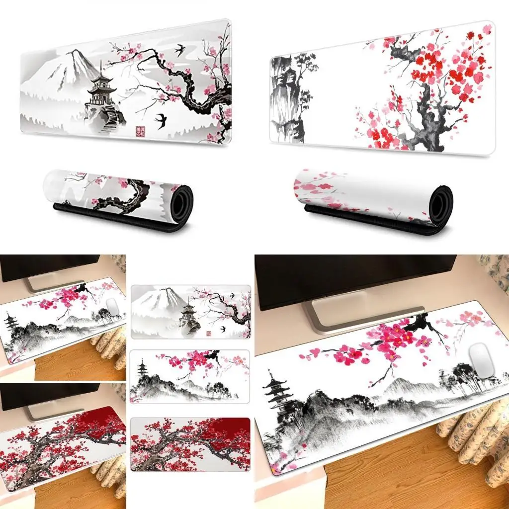 

31BA Large Gaming Mouse Pad 31.50x11.81" Full Desk Art Plum Blossom Mousepad