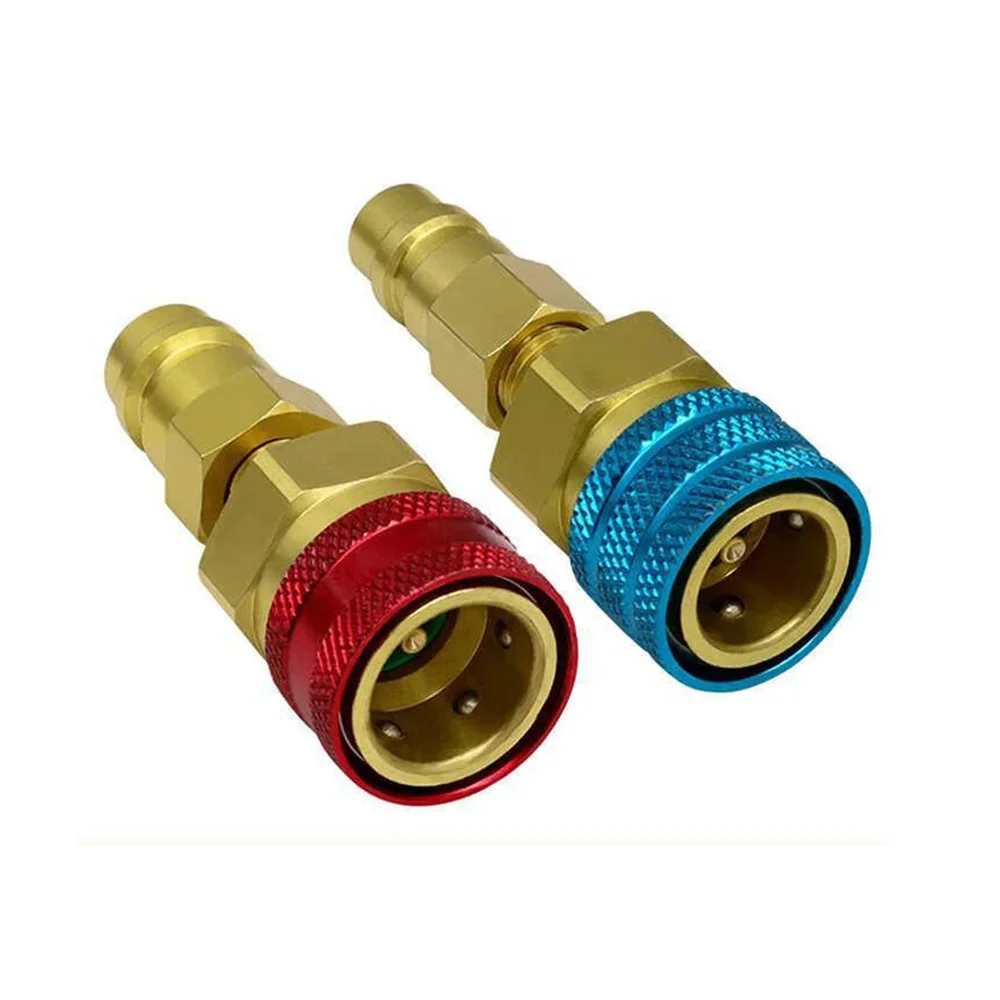 WZ-Quick Mount Copper Connector R1234yf R134a Car Air Conditioner Adding Fluorine High /Low Pressure Joints Charging Valve Parts
