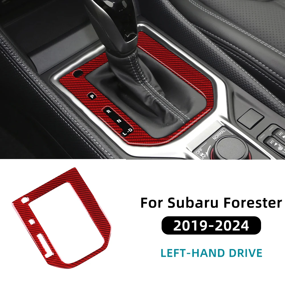 For Subaru Forester 2019 2020 2021 2022 2023 2024 Real Soft Carbon Fiber Sticker LHD RHD Car Automotive Gear Shift Panel Frame