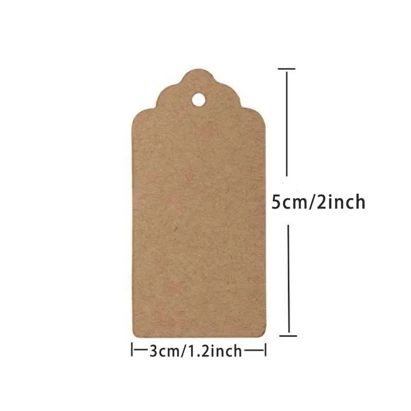 400pcs Kraft Paper Tags White Cardboard Cards with Strings Wedding Birthday Christmas Party Gift Tag Cookie Packaging Supplies