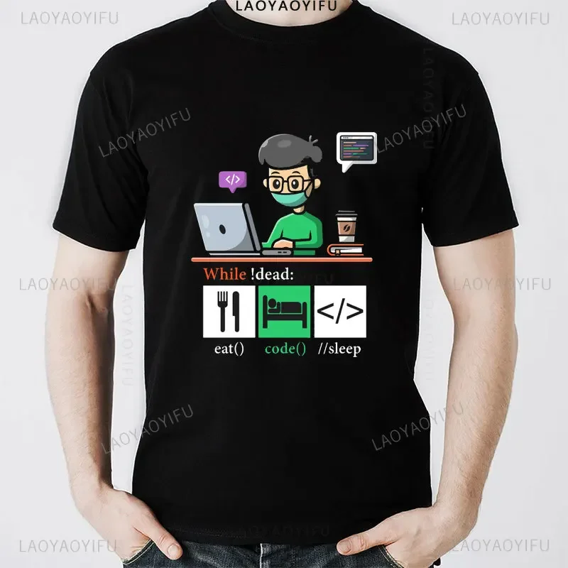 Summer Funny Programmer Cotton T-Shirt Camiseta Hombre Linux Operating System Software Developer T Shirt Software Engineer Gift