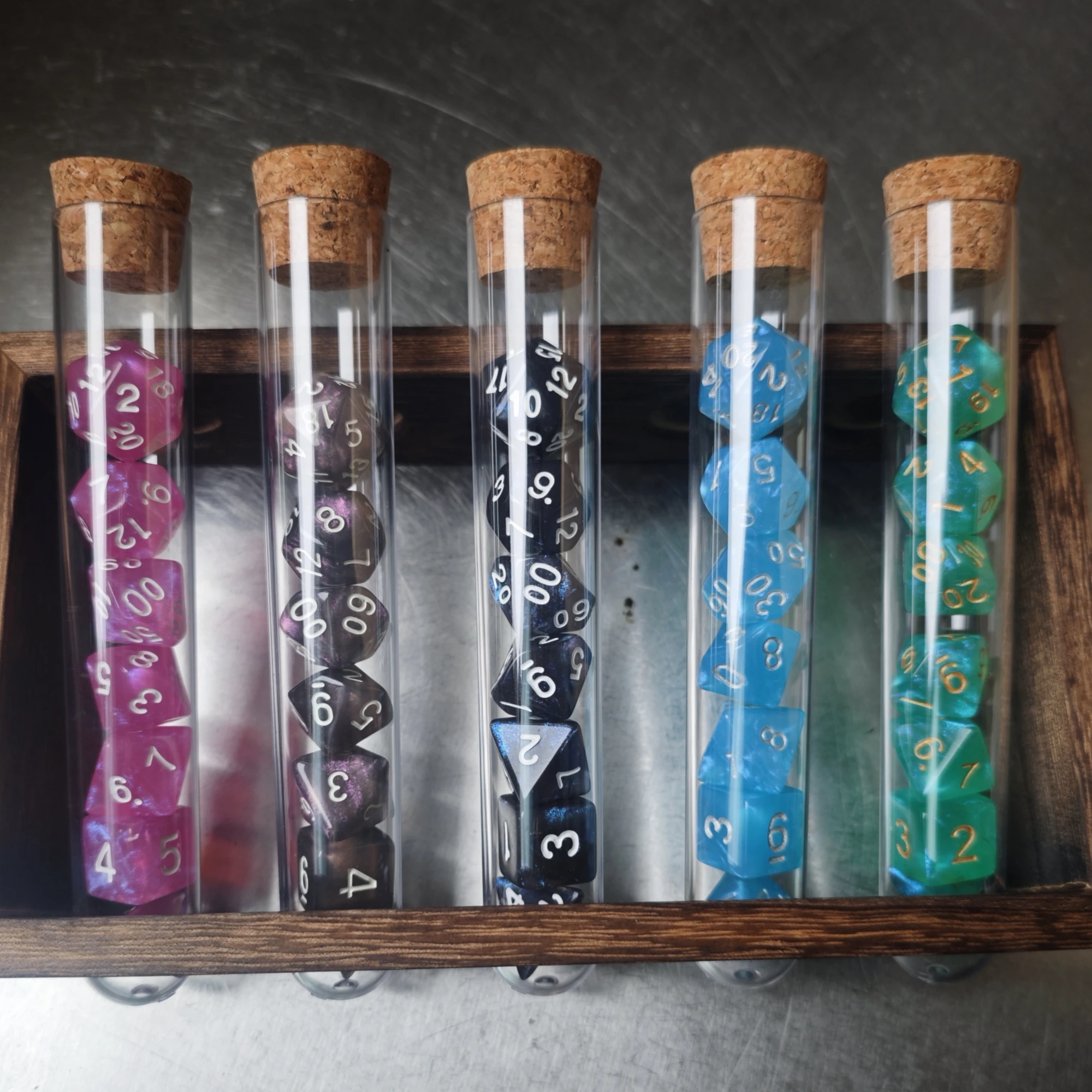 7 قطعة/المجموعة الملونة التدرج RPG مجموعة نرد ل D & D COC سطح المكتب لعبة الملحقات الخيال جرعة زجاجة نمط الزنزانات والتنينات