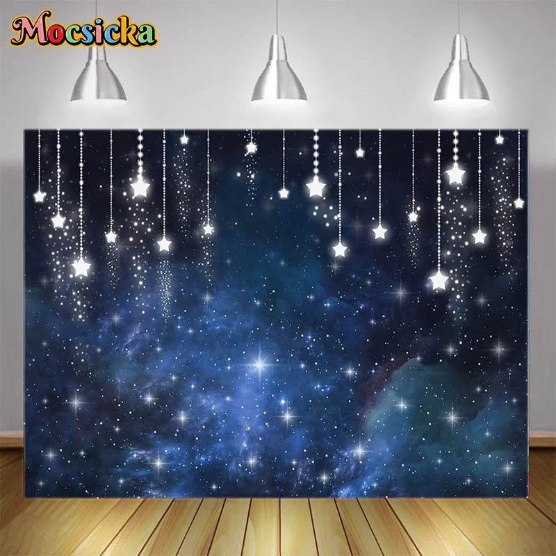 Bling Stars Backdrops Sky Night Starlight Design Photography Background Baby Girl Boys Children Portrait Photo Shoot Studio Prop