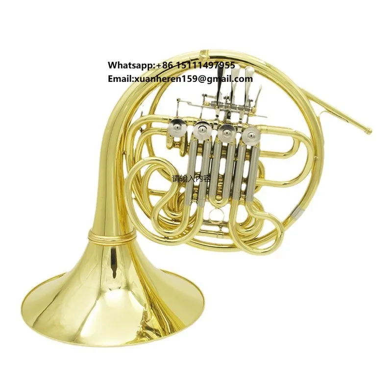 Horn Instruments in B-down Key, Four Key Single Row Double Row Orchestra Teaching Professional Level Four Key Double Row