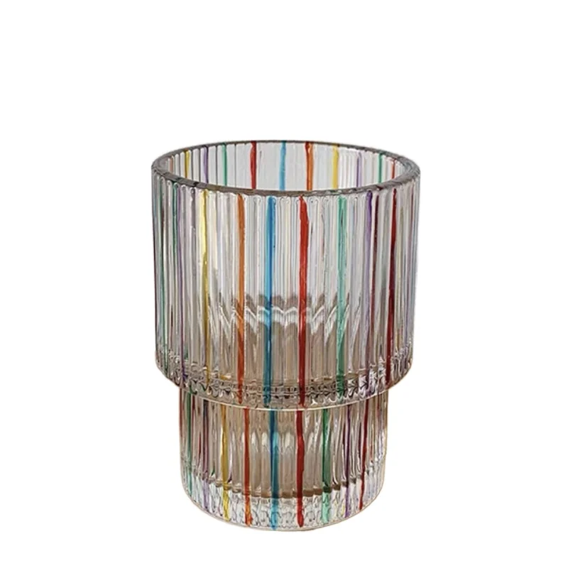 190ml Whiskey Cup Wholesale Cup Graffiti Rainbow Beer Cup Colored Water Cup Handdrawn Drinking Water Tazas Colorful Glass