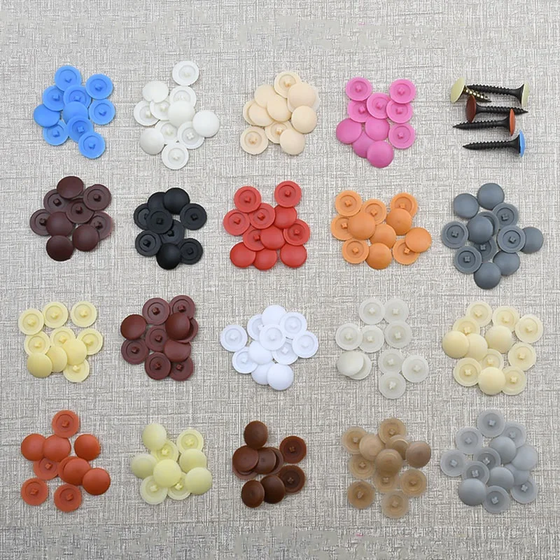 100/500/1000pcs Plastic Screw Cap Cover Nuts Flat Phillips Screws Snap Protective Cap Furniture Decorative Bolts Hardware view 5
