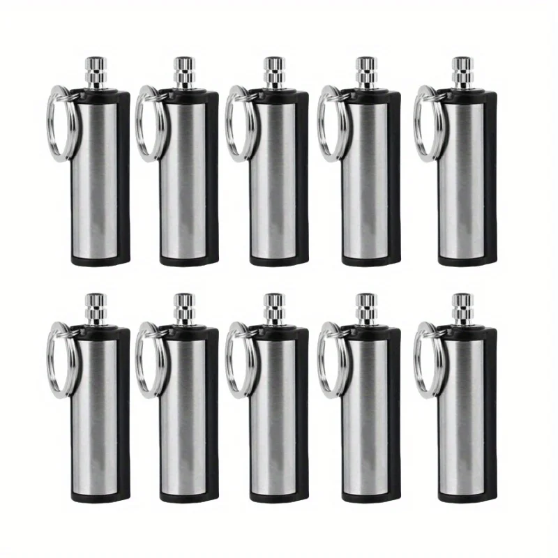 

10 шт. металлических зажигалок-брелоков, многофункциональный огниватель, инструмент для кемпинга и выживания, идеален для розжига огня