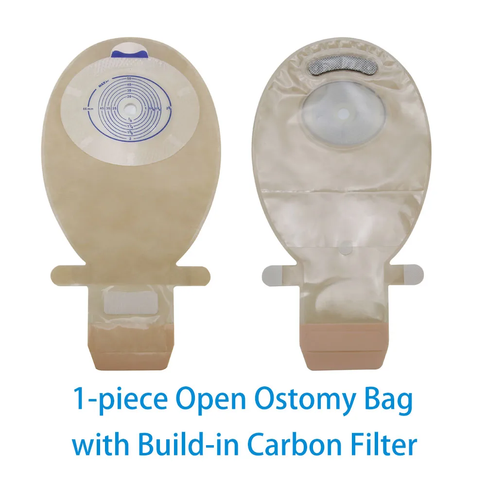 

15541 1-Piece Soft Flat Barrier Ostomy/Colostomy/Ileostmy Drainable Pouches with Inspection Film, Cut-to-fit