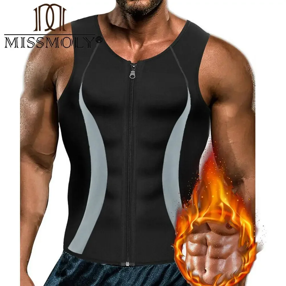 Neoprene Men Body Shaper Waist Trainer Vest Slimming Sauna Sweat Suits Tummy Control Tank Tops Abs Workout Shapewear Undershirt