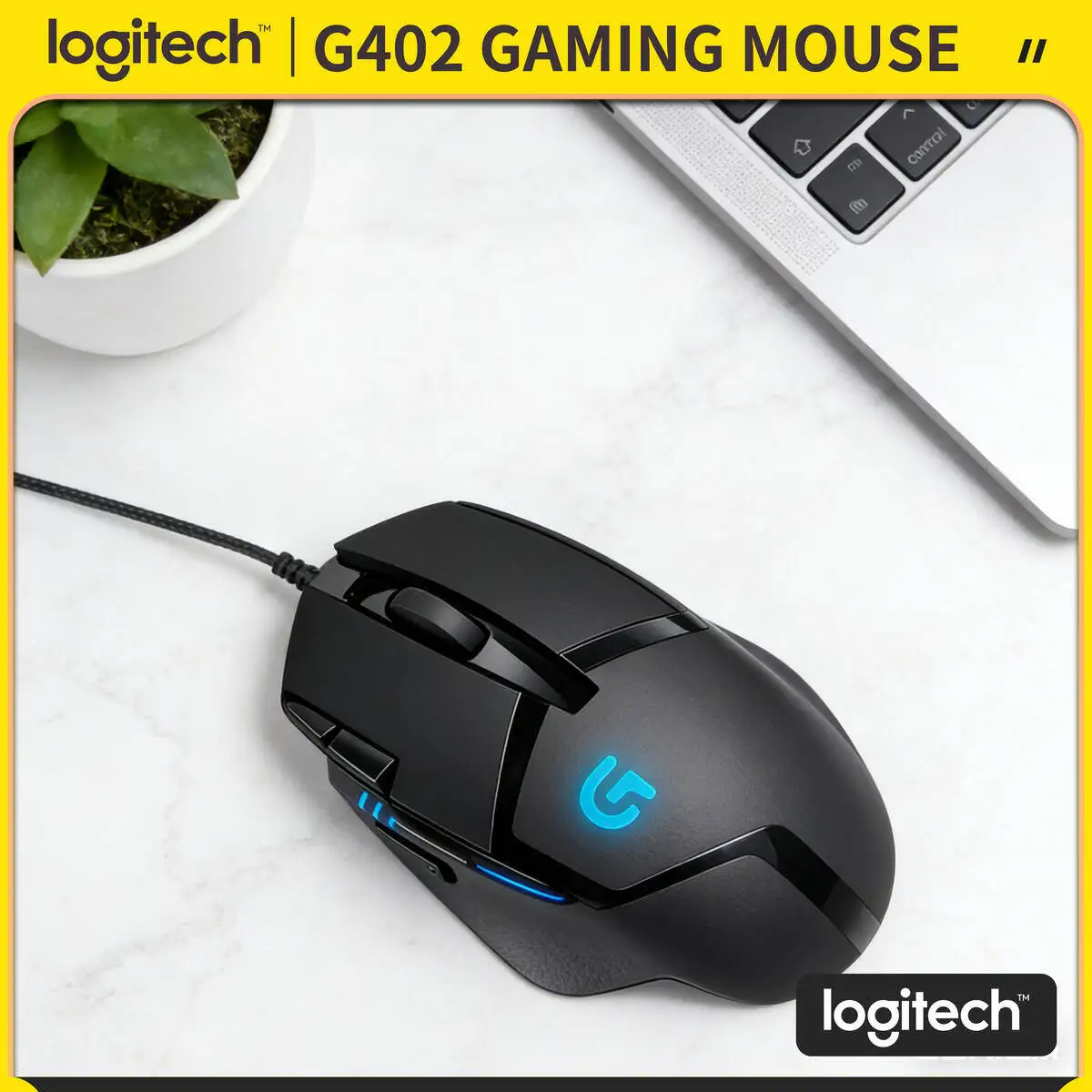 

Logitech G402 Gaming Mouse Fusion Engine Tech 32-Bit ARM Processor 8 Buttons 4 DPI Modes Anti-Slip for PC Gamers