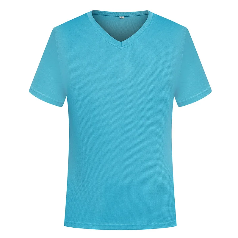 T Shirt Print Logo Men V-neck Quick Drying Running Gym Custom Marathon Short Sleeve Sports Attire Diy Brand Wholesale Cheap