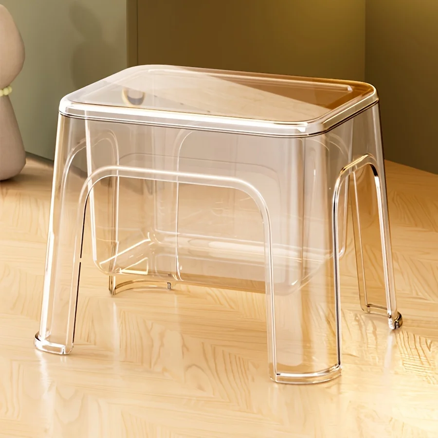 Acrylic Storage Stool, Clear Multipurpose Luxury Bench, Perfect for Entryway Shoe Changing, Living Room, Bathroom, Pet Supplies