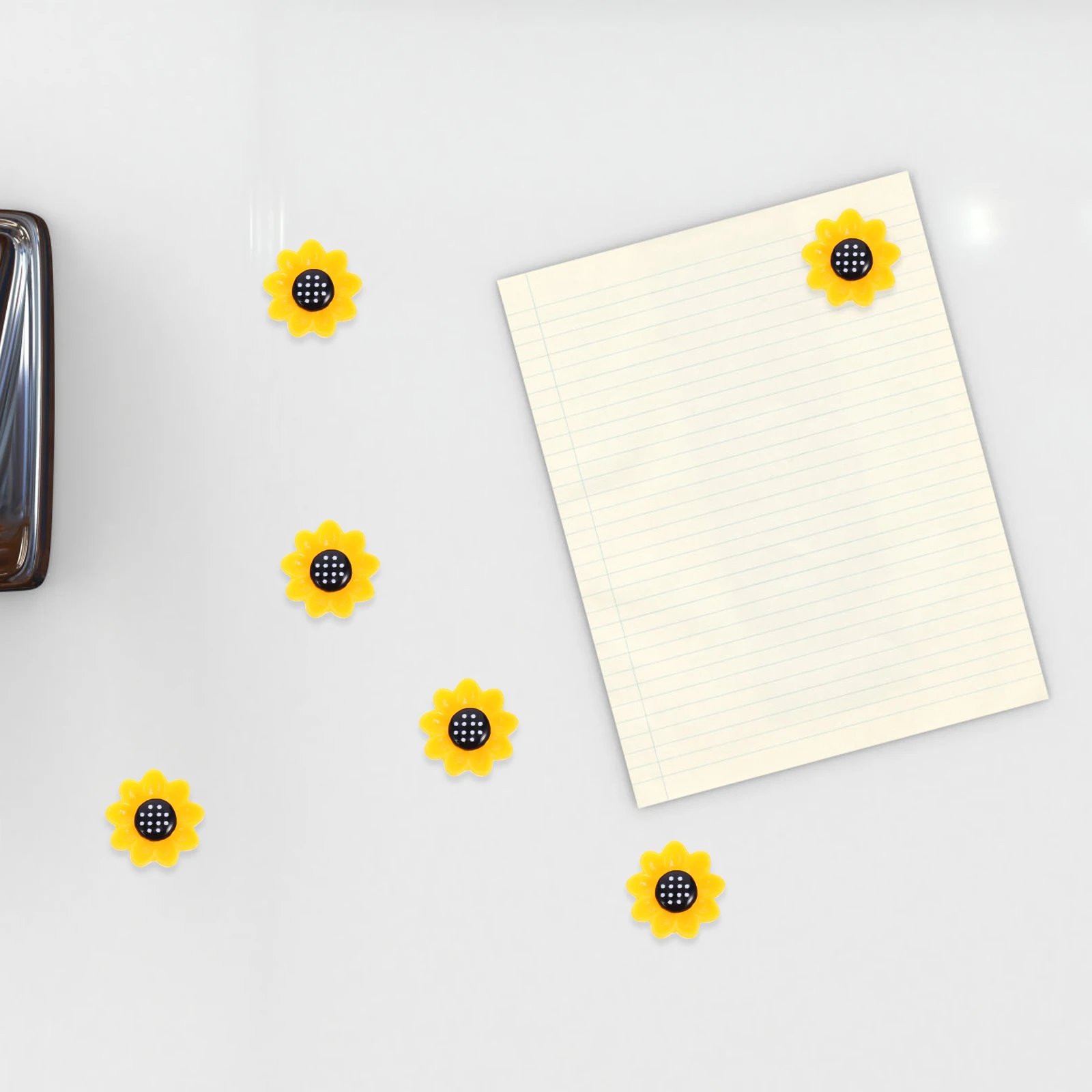 

10Pcs Sunflower Magnetic Refrigerator Stickers Yellow Black Small Size Creative Home Kitchen Decoration Refrigerator Sticker