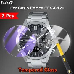 2Pcs For Casio Edifice EFV-C120 C110 C100 2.5D Slim HD Clear / Anti Purple Light 9H Tough Tempered Glass Screen Protector Film