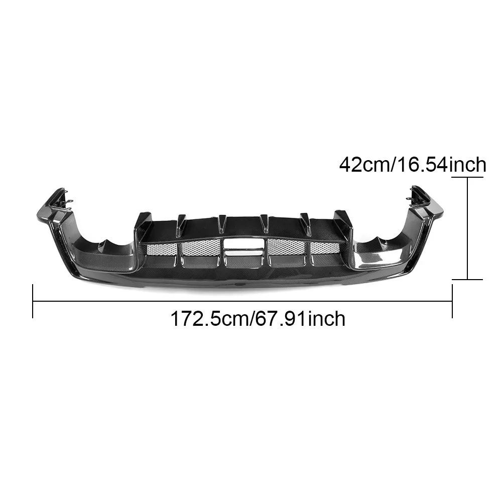 Carbon Fiber Rear Bumper Diffuser Lip Spoiler for Honda Civic Type R 2015 2016 Hatchback 4-Door Rear Diffuser Apron Spoiler