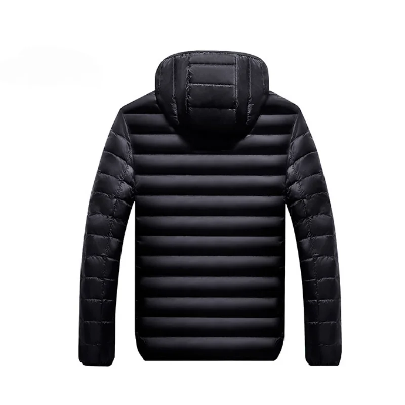 Herren Daunen jacke Herbst und Winter neue einfarbige lässige leichte und flauschige warme Outdoor-Reise Kapuzen mantel Herren kurze Jacke