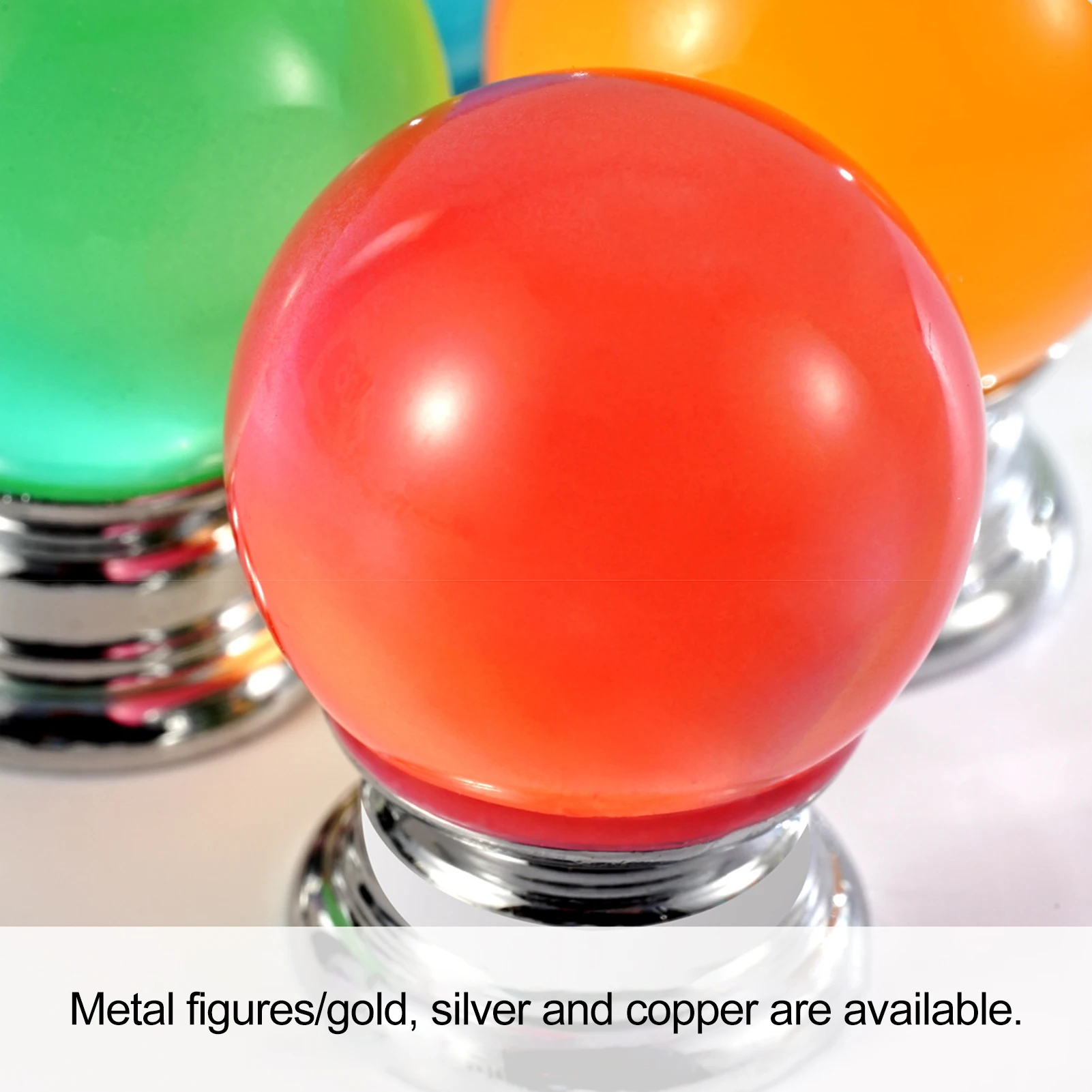 

Decorative Handle Colored Glass Spherical Handle For Doors Windows Cabinets Durable Anti Fall Zinc Alloy Resin Door Handle